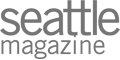 The image shows the logo of Seattle Magazine with gray text on a transparent background.